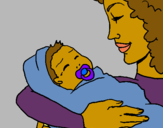 Dibujo Madre con su bebe II pintado por Tashy