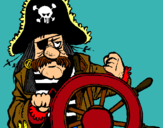 Dibujo Capitán pirata pintado por pirateria