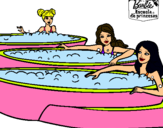 Dibujo Barbie y sus amigas en el jacuzzi pintado por ainhoa88