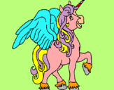 Dibujo Unicornio con alas pintado por yunicor