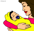Dibujo Madre con su bebe II pintado por stephanie 