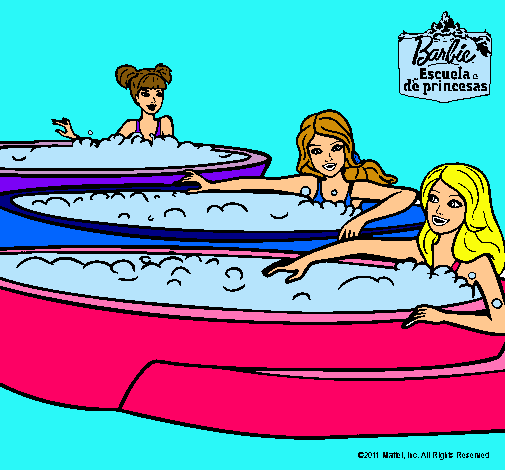 Barbie y sus amigas en el jacuzzi