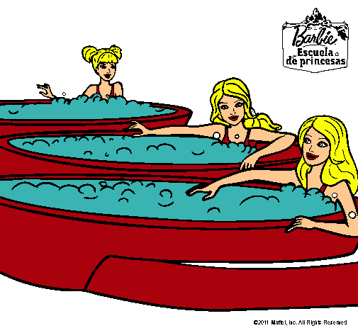 Barbie y sus amigas en el jacuzzi