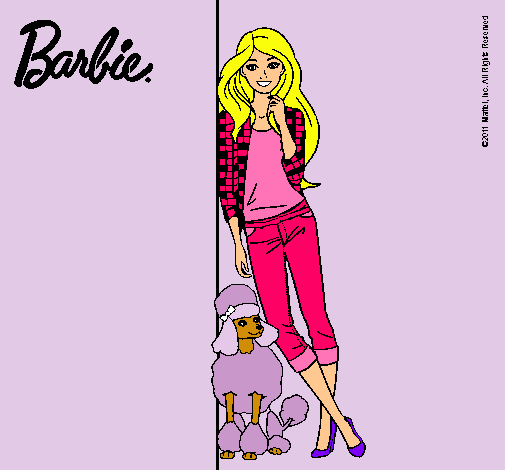 Barbie con cazadora de cuadros