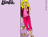 Dibujo Barbie con cazadora de cuadros pintado por holisdevilma