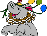Dibujo Elefante con 3 globos pintado por Alessio