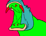Dibujo Hipopótamo con la boca abierta pintado por pepeillo