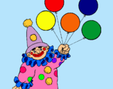 Dibujo Payaso con globos pintado por anamato