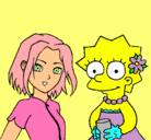 Dibujo Sakura y Lisa pintado por monst