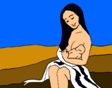 Dibujo Madre con su bebe pintado por La_chica_Gla