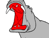 Dibujo Hipopótamo con la boca abierta pintado por gkgo