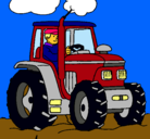 Dibujo Tractor en funcionamiento pintado por CHLISIMA