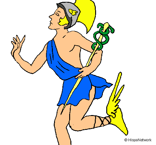 Dibujo Hermes pintado por escorage
