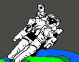 Dibujo Astronauta en el espacio pintado por balu