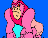 Dibujo Gorila pintado por catalt