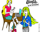 Dibujo Barbie y su hermana merendando pintado por qwertyuiio