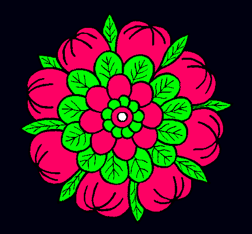 Dibujo Mandala floral pintado por devanypame