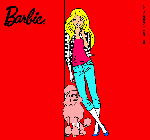 Barbie con cazadora de cuadros