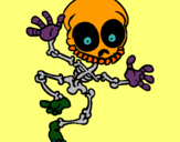 Dibujo Esqueleto contento 2 pintado por unaipe