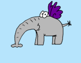 Dibujo Elefante con alas pintado por alexita16