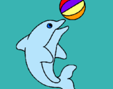 Dibujo Delfín jugando con una pelota pintado por soriamontess