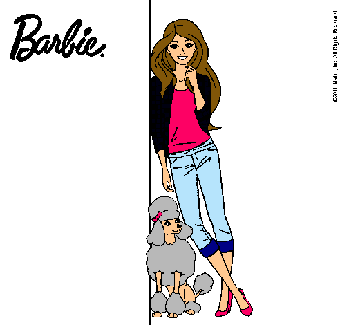 Barbie con cazadora de cuadros