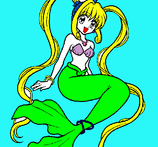 Dibujo Sirena con perlas pintado por cheina7