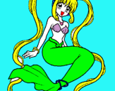 Dibujo Sirena con perlas pintado por cheina7