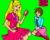 Dibujo Barbie con el teléfono móvil pintado por ghgffyvbgy