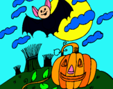 Dibujo Paisaje de Halloween pintado por itziar2005