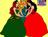 Dibujo Barbie y sus amigas princesas pintado por ADRIANYYOLY