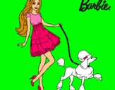 Dibujo Barbie paseando a su mascota pintado por erfgh