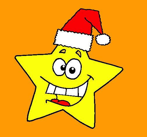Dibujo estrella de navidad pintado por cathalina