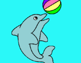 Dibujo Delfín jugando con una pelota pintado por fere