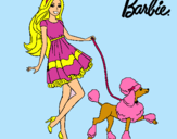 Dibujo Barbie paseando a su mascota pintado por lililililili