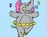 Dibujo Elefante con tutú pintado por gbcdd