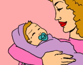 Dibujo Madre con su bebe II pintado por glaaddyys