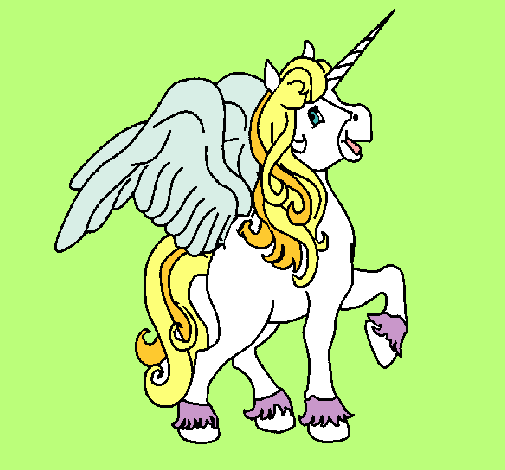 Dibujo Unicornio con alas pintado por Miss_Bonit