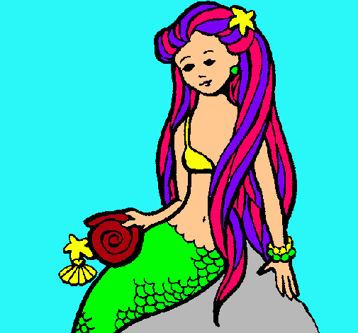 Dibujo Sirena con caracola pintado por 2210SARA 