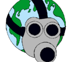 Dibujo Tierra con máscara de gas pintado por 2515