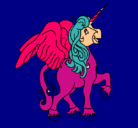 Dibujo Unicornio con alas pintado por daricoga