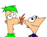 Dibujo Phineas y Ferb pintado por cark