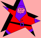 Dibujo Papa Noel en forma de estrella pintado por ghgfg