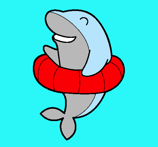 Delfín con flotador