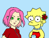 Dibujo Sakura y Lisa pintado por maala
