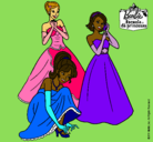 Dibujo Barbie y sus amigas vestidas de gala pintado por miky123