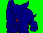 Dibujo Rinoceronte II pintado por rudo