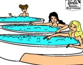 Dibujo Barbie y sus amigas en el jacuzzi pintado por armi