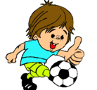 Dibujo Chico jugando a fútbol pintado por futbolista