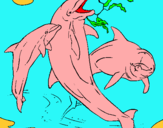 Dibujo Delfines jugando pintado por fantastic